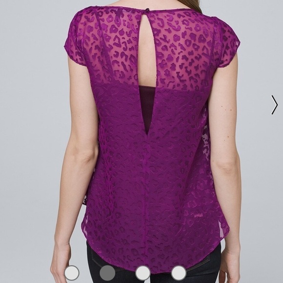 White House Black Market Purple Leopard Top NWT​​​ - Picture 2 of 8